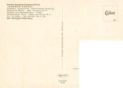 AK / Ansichtskarte  Nellinghof-Schierberg BAB Brueckenrasthaus Dammer Berge