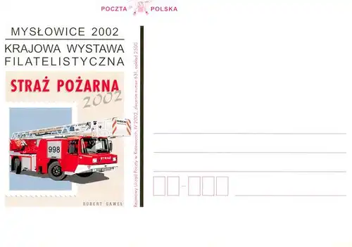 AK / Ansichtskarte 73924646 Myslowice_Myslowitz_PL Krajowa Wystawa Filatelistyczna Straz Pozarna