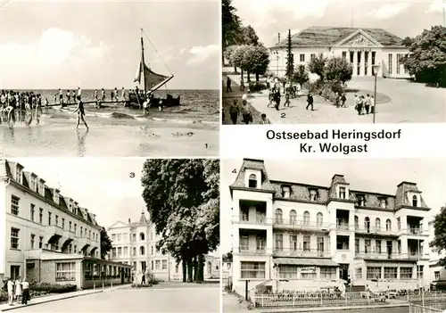 AK / Ansichtskarte 73924683 Heringsdorf__Ostseebad_Usedom Strand Kulturhaus Am Markt FDGB Erholungsheim Guiseppe di Vittorio