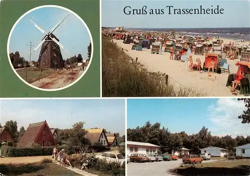 AK / Ansichtskarte 73924687 Trassenheide_Usedom Jugenderholungszentrum Strand Finnhuettensiedlung Ferienobjekt Wasserbau Weimar