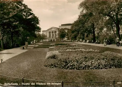 AK / Ansichtskarte 73924697 Halle_Saale Theater des Friedens mit Anlagen