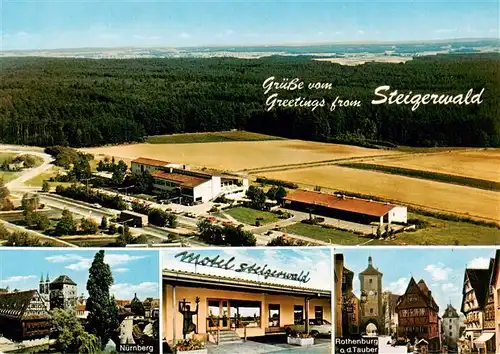 AK / Ansichtskarte 73924727 Weingartsgreuth Autobahn Rathaus Motel Steigerwald Fliegeraufnahme Nuernberg Rothenburg Tauber
