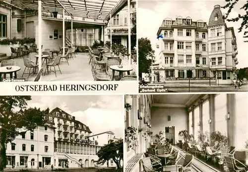 AK / Ansichtskarte 73924729 Heringsdorf__Ostseebad_Usedom Cafe Terrasse Erholungsheim Gerhard Opitz Gastraeume