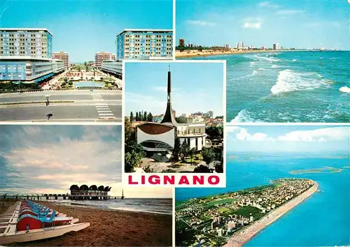 AK / Ansichtskarte  Lignano_IT Chiesa parrocchiale City Terrazza a mare Panorama