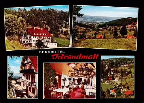 AK / Ansichtskarte 73924873 Sasbachwalden Berghotel Brandmatt Panorama Gastraum Terrasse 