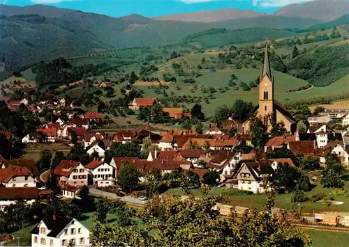 AK / Ansichtskarte 73924882 Oberharmersbach Fliegeraufnahme mit KIrche