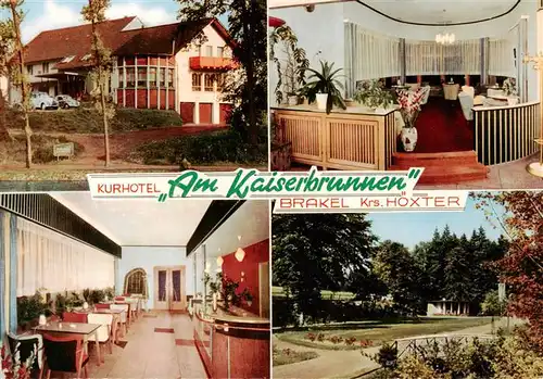 AK / Ansichtskarte  Brakel_Westfalen Kurhotel Am Kaiserbrunnen Gastraeume Park