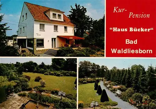 AK / Ansichtskarte 73924902 Bad_Waldliesborn Kurpension Haus Buecker Parkanlagen
