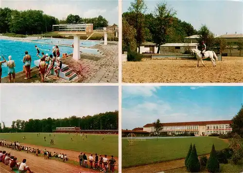 AK / Ansichtskarte  Ennigloh_Buende Freibad und Hallenbad Reitbahn Stadion neue Schule