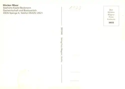 AK / Ansichtskarte  Spenge Huecker Moor Seehuette Beckmann Gastwirtschaft Bootsverleih
