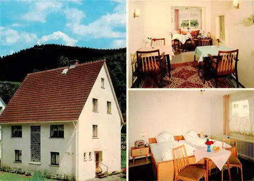 AK / Ansichtskarte 73924922 Bad_Rippoldsau_Schwarzwald Gaestehaus Obertal Hotel garni Fremdenzimmer Gastraum