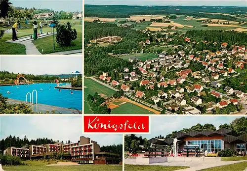 AK / Ansichtskarte 73924977 Koenigsfeld_Schwarzwald Minigolf Schwimmbad Fliegeraufnahme Hotel