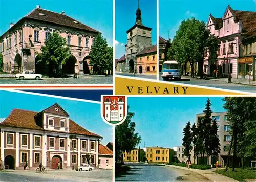 AK / Ansichtskarte  Velvary_CZ Prazska brana Cast namesti Rude armady Mestske muzeum Sidliste