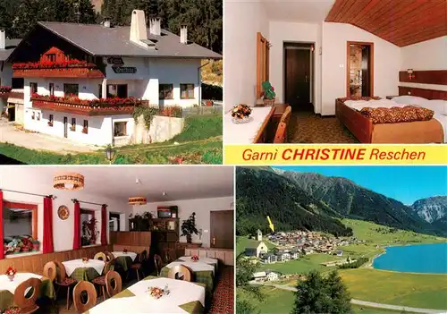 AK / Ansichtskarte  Reschen_See_Tirol Garni Christine Gastraum Zimmer Panorama