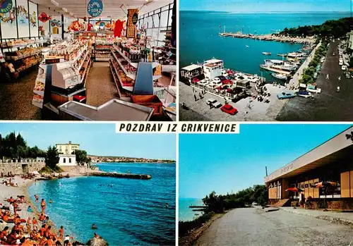 AK / Ansichtskarte 73925036 Crikvenica_Croatia Markt Strand Bootshafen Hotel