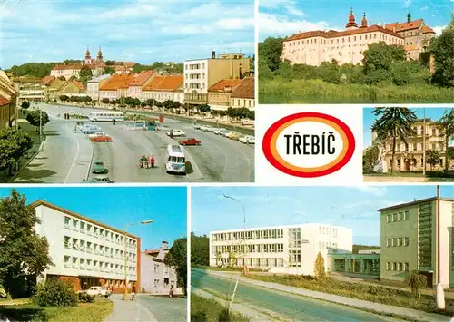 AK / Ansichtskarte  Trebic_Trebitsch Gottwaldovo namesti Bazilika Gymnazium ONV Borovina ZDS G Klimenta