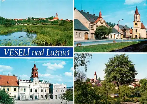 AK / Ansichtskarte  Veseli_nad_Luznici_CZ Panorama Ortspartie Schloss Park