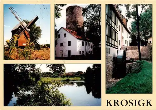 AK / Ansichtskarte  Krosigk Bockwindmuehle Bergfried Wassermuehle Muehlteich