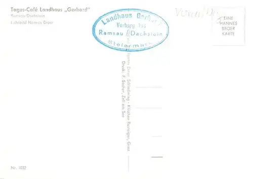 AK / Ansichtskarte  Ramsau_am_Dachstein_Schladming_Obersteiermark_AT Tages Cafe Landhaus Gerhard