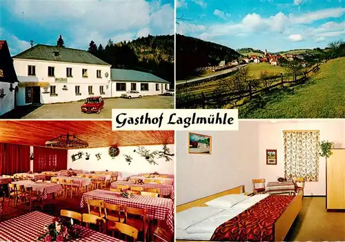 AK / Ansichtskarte 73925119 Schaeffern_Steiermark_AT Gasthof Laglmuehle Gastraum Zimmer Panorama