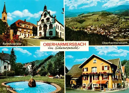 AK / Ansichtskarte 73925139 Oberharmersbach Rathausplatz In den Anlagen Fliegeraufnahme Haus Eppinger