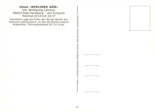 AK / Ansichtskarte 73925182 Bad_Harzburg Haus Berliner Baer