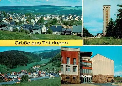 AK / Ansichtskarte 73925193 Schnett_Masserberg_Thueringer_Wald Panorama Neue Rennsteigwarte Fehrenbach FDGB Erholungsheim Hermann Duncker 