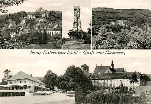 AK / Ansichtskarte 73925216 Iburg_Teutoburger_Wald Hotel Restaurant Zum Doerenberg Aussichtsturm Panorama Kloster Kirche