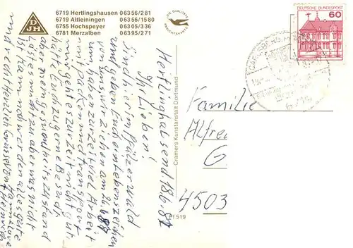 AK / Ansichtskarte  Hertlingshausen Altleinigen Hochspeyer Merzalben