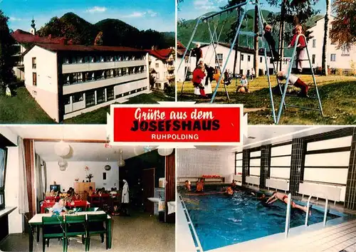 AK / Ansichtskarte 73925226 Ruhpolding Kindererholungsheim Josefshaus Gaststube Spielplatz Hallenbad