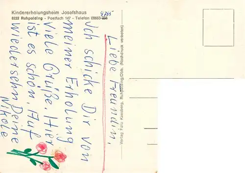 AK / Ansichtskarte  Ruhpolding Kindererholungsheim Josefshaus Gaststube Spielplatz Hallenbad