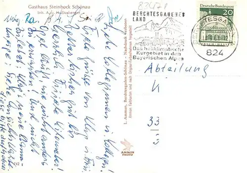 AK / Ansichtskarte 73925232 Schoenau_Berchtesgaden Gasthaus Steinbock