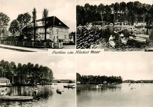 AK / Ansichtskarte  Huecker-Moor_Spenge_NRW Reiseandenken Pavillon Seepartien Bootspartien