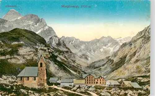 AK / Ansichtskarte  Meglisalp_1520m_Altmann_AR Panorama mit Kirche und Altmann