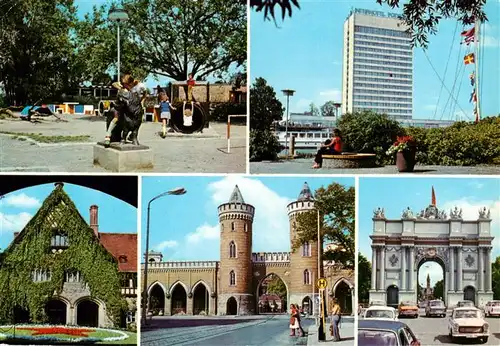 AK / Ansichtskarte  Potsdam Auf der Freundschaftsinsel Interhotel Potsdam Cecilienhof Neuener Tor Brandenburger Tor