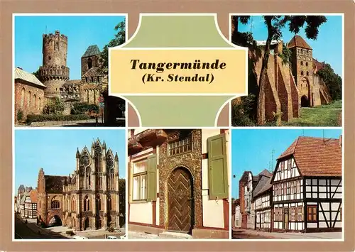 AK / Ansichtskarte 73925350 Tangermuende Neustaedter Tor Stadtmauer Rosspforte Rathaus Portal Kirchstrasse