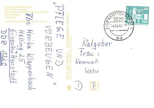 AK / Ansichtskarte  Eisenhuettenstadt An den Goldfischteichen MS Friedensgrenze Freizeitinsel Schwimmhalle Leninallee