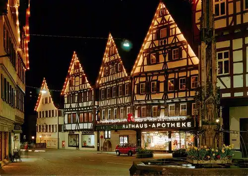 AK / Ansichtskarte  Bad_Urach Gabelbeleuchtung am Marktbrunnen