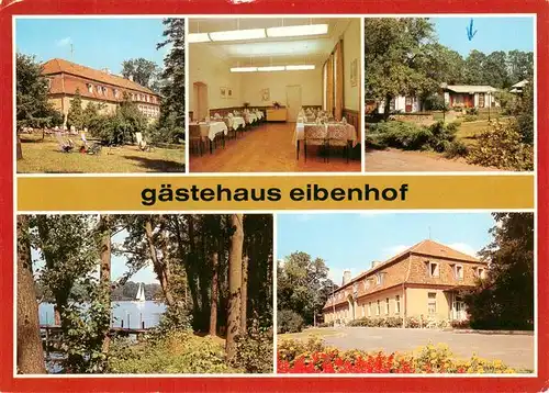 AK / Ansichtskarte  Pieskow_Bad_Saarow Gaestehaus Eibenhof Gastraum Seepartie Park