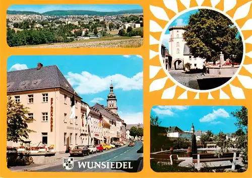 AK / Ansichtskarte  Wunsiedel Panorama Ortspartie Brunnen Stadttor Park