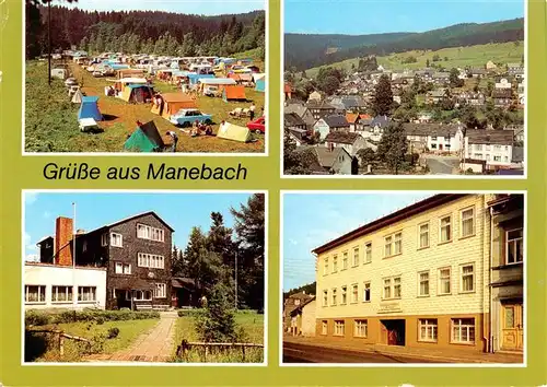 AK / Ansichtskarte  Manebach Campingplatz Meyersgrund Teilansicht Betriebsferienheim Schoeffenhaus Betriebsfrienheim Ilmtal des VEB Neubrandenburg