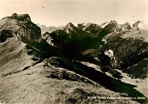 AK / Ansichtskarte  Weissbad_IR Alpenpanorama Hoher Kasten mit Altmann und Saentis