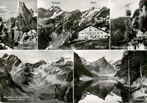AK / Ansichtskarte  Ebenalp_1641m_AI Berggasthaus Altmann Saentis Bergbahn Meglisalp Rotsteinpass Seealpsee