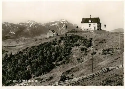 AK / Ansichtskarte  Gaebris_1251m_AR Berghaus mit Blick zum Saentis Appenzeller Alpen