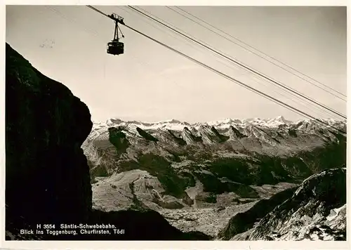 AK / Ansichtskarte  Schwaegalp_AR Saentis-Schwebebahn Blick ins Toggenburg Churfirsten Toedi Alpenpanorama
