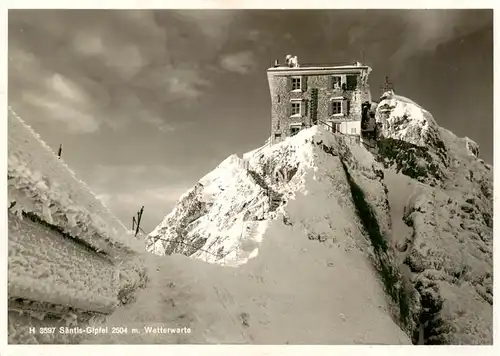 AK / Ansichtskarte  Saentis_2504m_AR Gipfel mit Wetterwarte Appenzeller Alpen