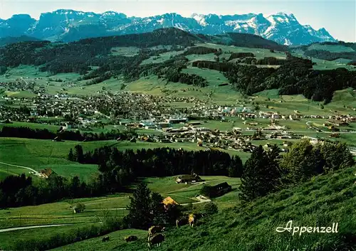AK / Ansichtskarte  Appenzell_IR Panorama mit Saentiskette Appenzeller Alpen