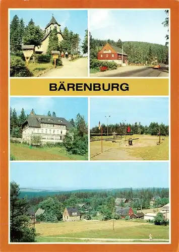 AK / Ansichtskarte  Baerenburg_Sachsen OT Oberbaerenburg Kirche Waldbaerenburg HO-Gaststaette FDGB Urlaubercafe 