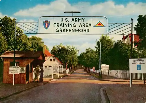 AK / Ansichtskarte 73925525 Grafenwoehr_Truppenuebungsplatz US Army Training Area Lagereingang