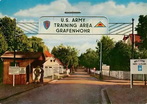 AK / Ansichtskarte  Grafenwoehr_Truppenuebungsplatz US Army Training Area Lagereingang